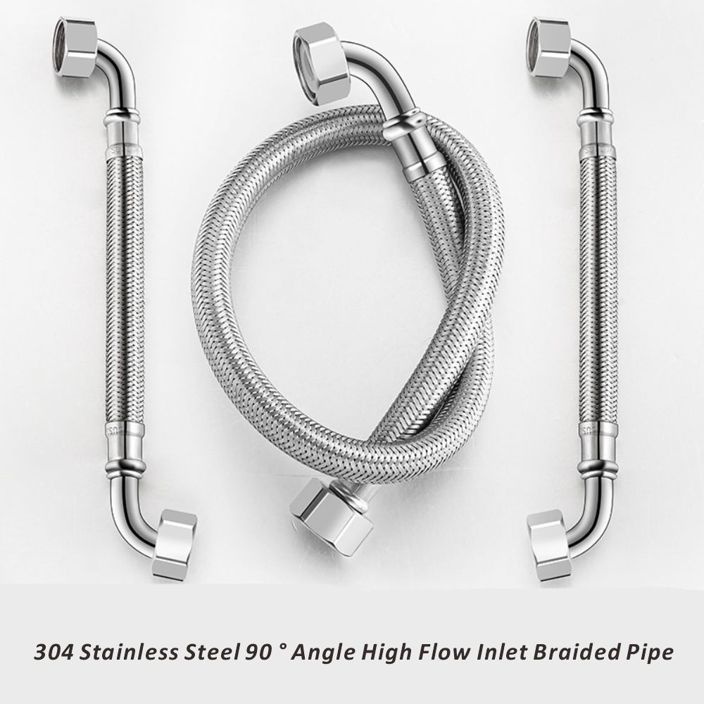 Flexible Hose Braided - New 90° Bend Pipe Toilet Inlet