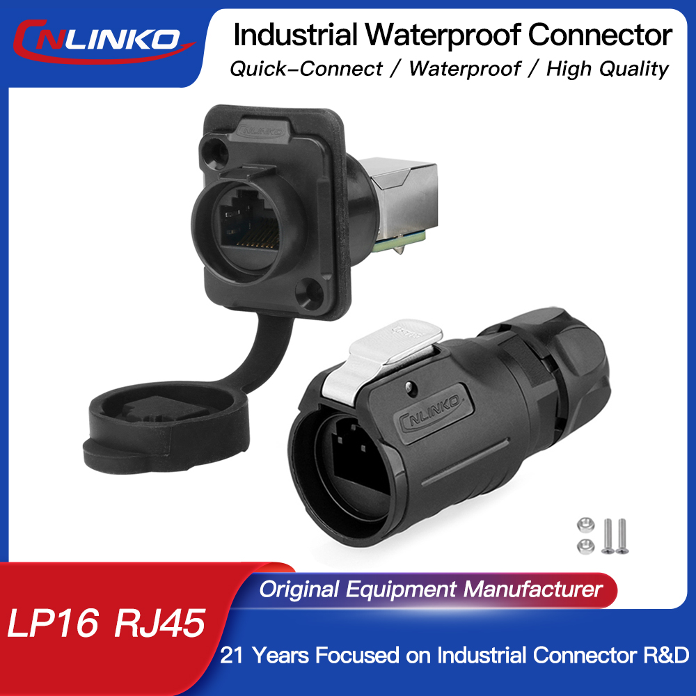 Push Fit Connector - CNLINKO LP16 Waterproof Circular RJ45 Connector