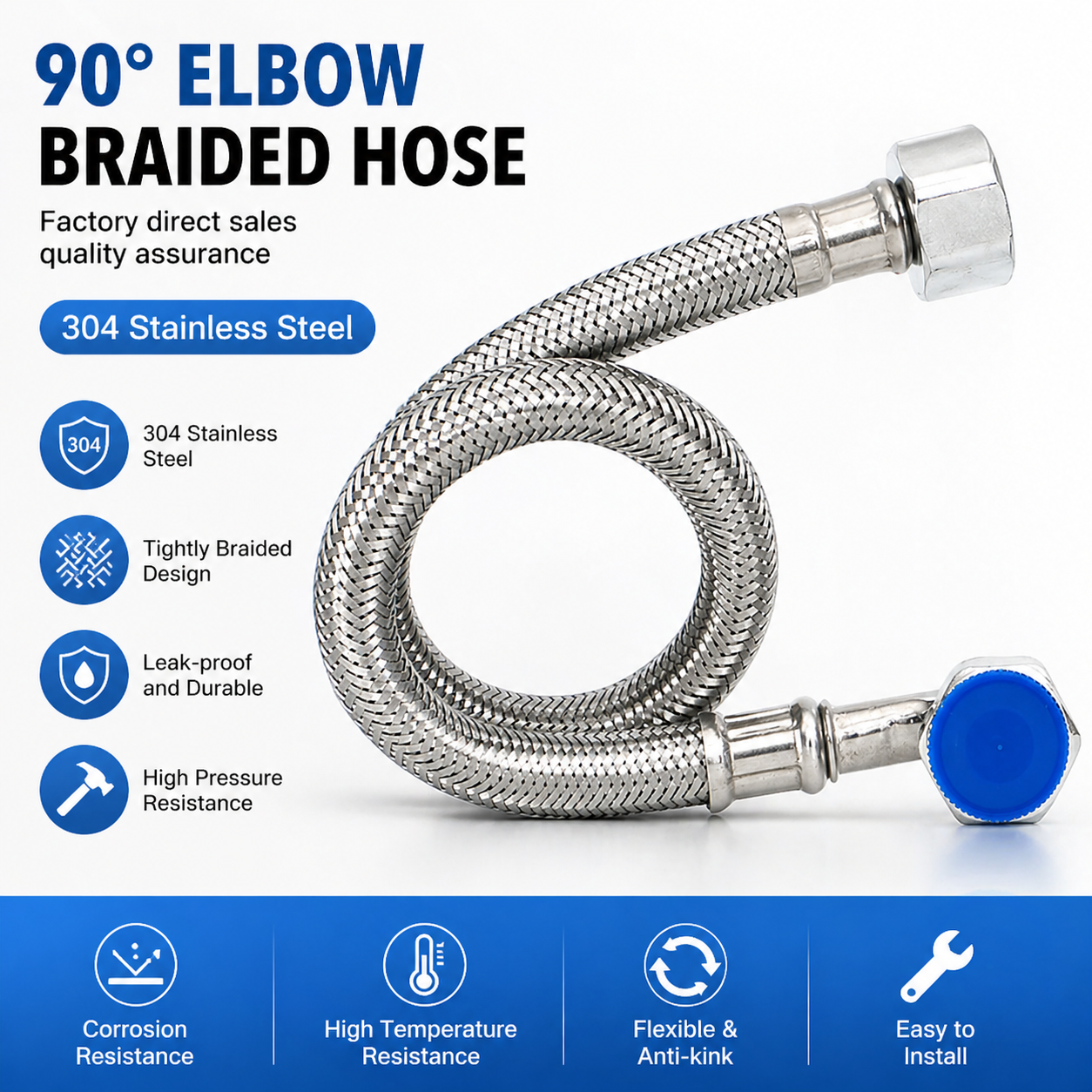304 Stainless Steel Hose Angle – Flexible Hose Braided recenzja i cena