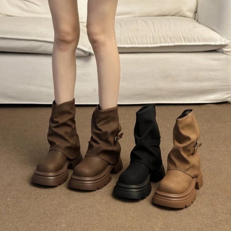 Women's Thick Bottom Boots Bri – Pipe Bending Spring recenzja i cena