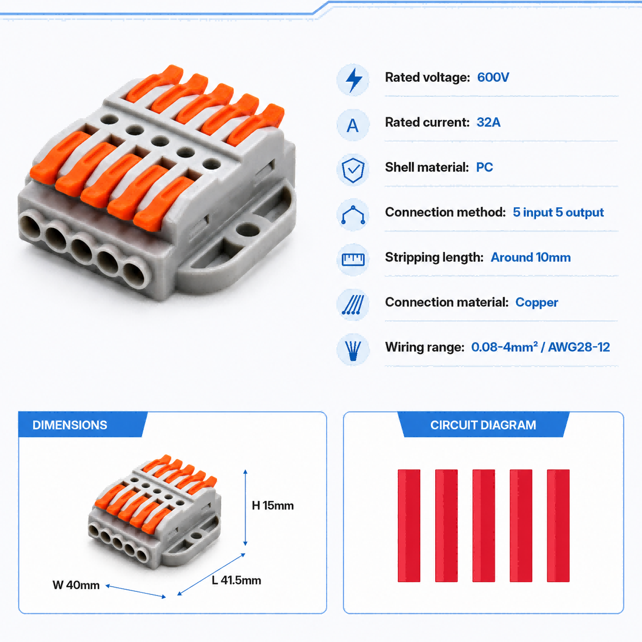 Wire Connectors 2-30 Pins Fast – Push Fit Connector recenzja i cena